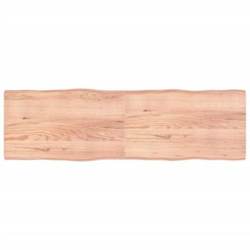 Live Edge Solid Oak Table Top - Light Brown 200x60cm