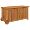 Garden Storage Box with Wheels - Solid Acacia Wood 113x50x58 cm