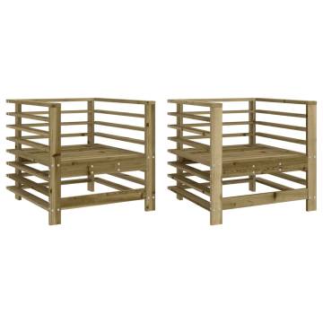 Garden Chairs 2 pcs Impregnated Wood Pine - Comfortable & Durable