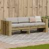 Garden Sofa 3-Seater 189x60x62 cm Impregnated Wood Pine Colour natural impregnated Size 189 x 60 x 62 cm Quantity in Package 1 