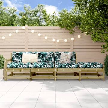 4 Piece Garden Lounge Set - Stylish Impregnated Pine Wood