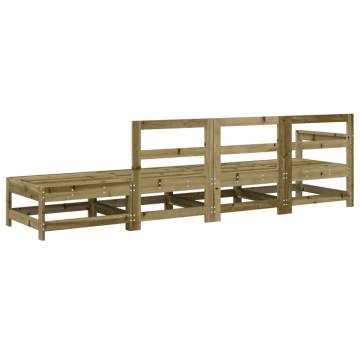 4 Piece Garden Lounge Set - Stylish Impregnated Pine Wood