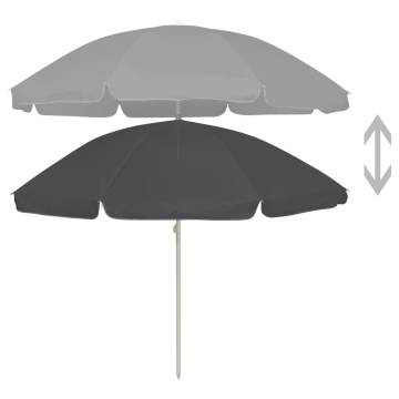 Beach Umbrella Anthracite 240 cm - UV Protective Design