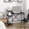 Industrial Black Desk with Shelves - 105x50x90 cm