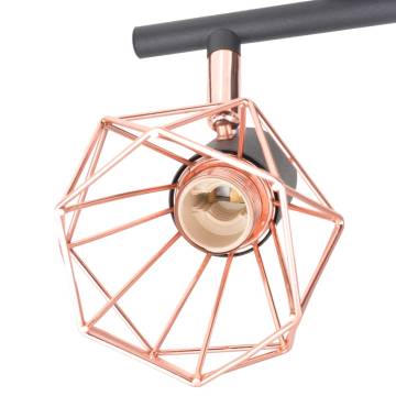 Ceiling Lamp with 6 Spotlights E14 Black and Copper | HipoMarket