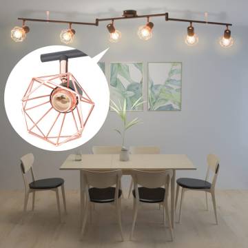 Ceiling Lamp with 6 Spotlights E14 Black and Copper | HipoMarket