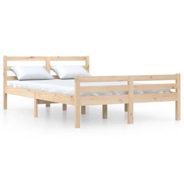 Solid Wood Bed Frame 160x200 cm - Modern & Sturdy Design