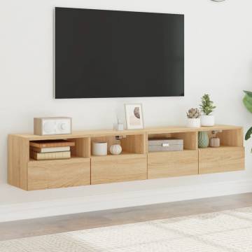 Sonoma Oak TV Wall Cabinets - Space-Saving Solutions