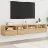 TV Wall Cabinets 2 pcs Sonoma Oak 80x30x30 cm Engineered Wood Colour sonoma oak Quantity in Package 2 Width 80 cm 