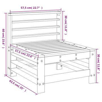 Garden Middle Sofa - White Solid Pine | Hipo Market