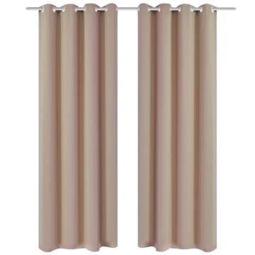 Elegant Cream Blackout Curtains | 135 x 245 cm | 2 Pcs