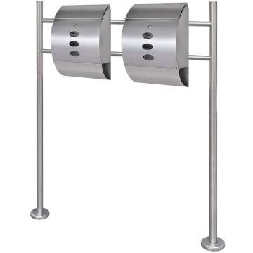 Stainless Steel Double Mailbox on Stand | Sleek & Modern Design