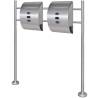 Double Mailbox on Stand Stainless Steel Colour silver Size 30 x 12 x 40 cm Model double mailbox 