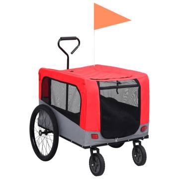 2-in-1 Pet Bike Trailer & Jogging Stroller | Red & Grey