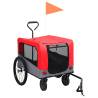 2-in-1 Pet Bike Trailer & Jogging Stroller | Red & Grey