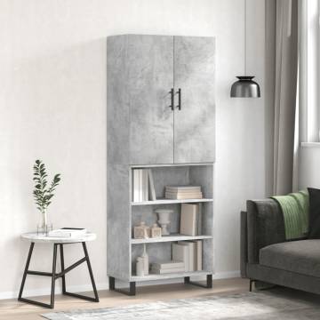 Stylish Highboard Concrete Grey - Durable & Elegant Design