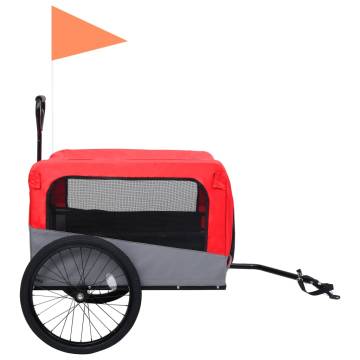 2-in-1 Pet Bike Trailer & Jogging Stroller | Red & Grey