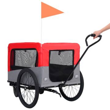 2-in-1 Pet Bike Trailer & Jogging Stroller | Red & Grey