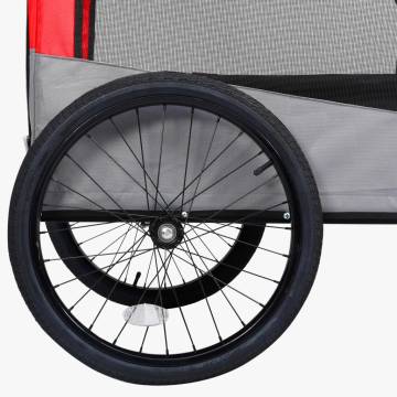 2-in-1 Pet Bike Trailer & Jogging Stroller | Red & Grey