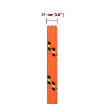 Boat Rope Orange 16mm 100m - Durable Polypropylene