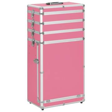 Aluminium Pink Make-up Trolley | Organize Cosmetics with Style