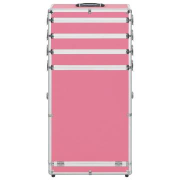 Aluminium Pink Make-up Trolley | Organize Cosmetics with Style