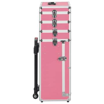 Aluminium Pink Make-up Trolley | Organize Cosmetics with Style