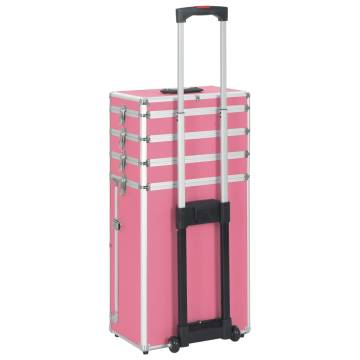 Aluminium Pink Make-up Trolley | Organize Cosmetics with Style