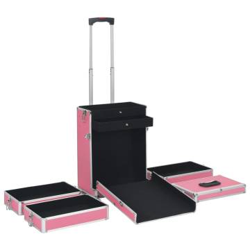 Aluminium Pink Make-up Trolley | Organize Cosmetics with Style