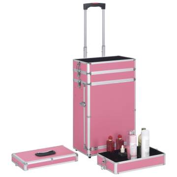 Aluminium Pink Make-up Trolley | Organize Cosmetics with Style