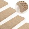 Stair Mats Self-Adhesive Sisal-Look - 15 Pcs, Sand Color