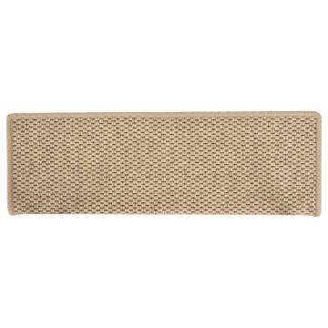 Stair Mats Self-Adhesive Sisal-Look - 15 Pcs, Sand Color