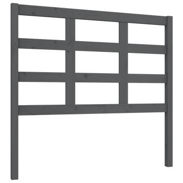 Stylish Grey Bed Headboard - Solid Pine Wood | 105.5x4x100 cm