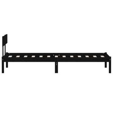 Black Solid Wood Bed Frame 75x190 cm - Small Single