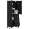 Stylish Black Highboard 69.5x34x180 cm - Durable Engineered Wood