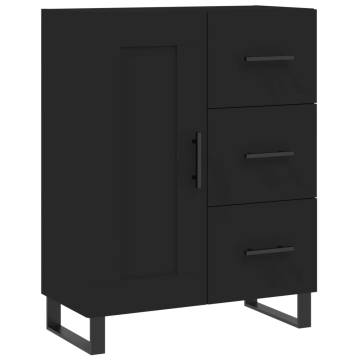 Stylish Black Highboard 69.5x34x180 cm - Durable Engineered Wood