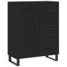 Stylish Black Highboard 69.5x34x180 cm - Durable Engineered Wood