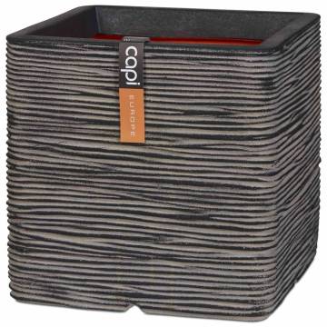 Capi Planter Nature Rib Square 40x40 cm Anthracite - Hipomarket