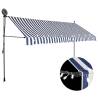 Manual Retractable Awning with LED 400 cm Blue and White Colour blue Quantity in Package 1 Width 400 cm 