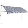 Manual Retractable Awning with LED 400 cm - Blue and White