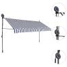 Manual Retractable Awning with LED 400 cm - Blue and White