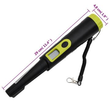 Pinpointer Metal Detector with LCD - Black & Yellow