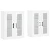 Elegant White Wall Mounted Cabinets - 2 pcs | HipoMarket