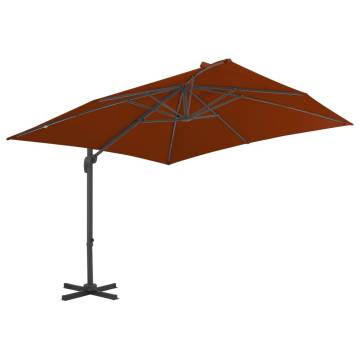 Cantilever Umbrella with Aluminium Pole - Terracotta 300x300 cm