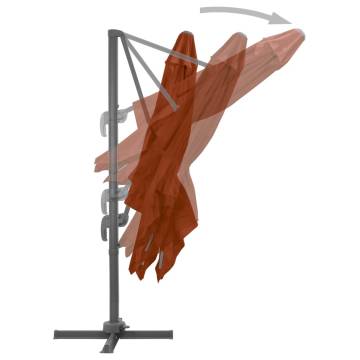 Cantilever Umbrella with Aluminium Pole - Terracotta 300x300 cm