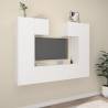 6 Piece White TV Cabinet Set | Stylish Engineered Wood Design