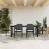 7 Piece Garden Dining Set Black Poly Rattan and Steel Size 200 cm table length Number of 6 