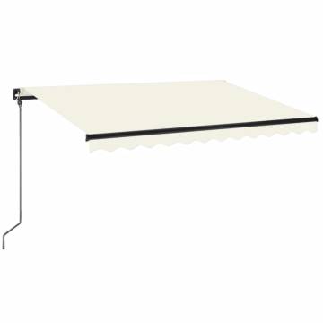 Manual Retractable Awning with LED - 350x250 cm Cream