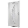 Front Door White 108x208 cm PVC - Secure & Elegant Design