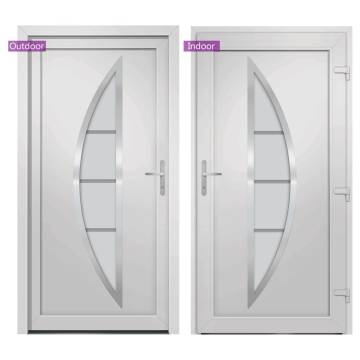 Front Door White 108x208 cm PVC - Secure & Elegant Design